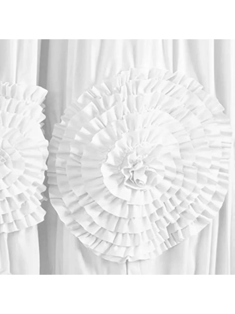 Elegant Ruffled White Shower Curtain 72